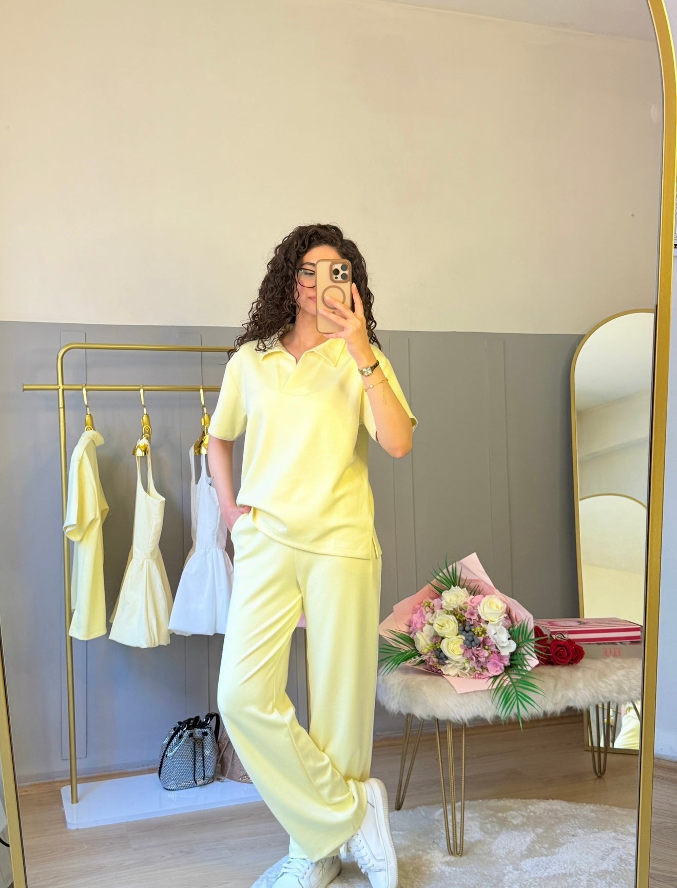 Modal Kumaş Eşofman Takımı Sarı