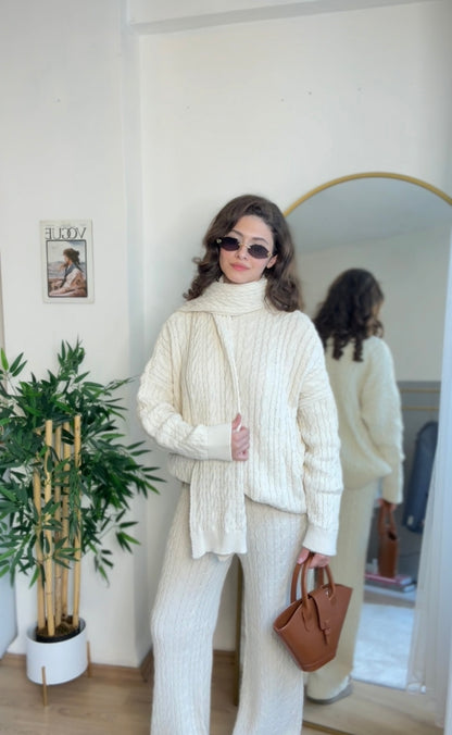 Cozy Örgü Üçlü Takım