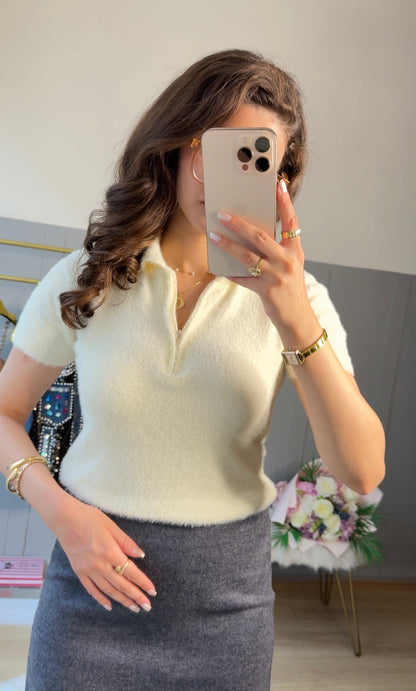 Elegance Polo Yaka Yarım Kol Kazak