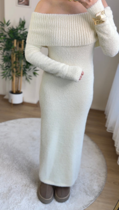 Madonna Winter Luxe Elbise Beyaz