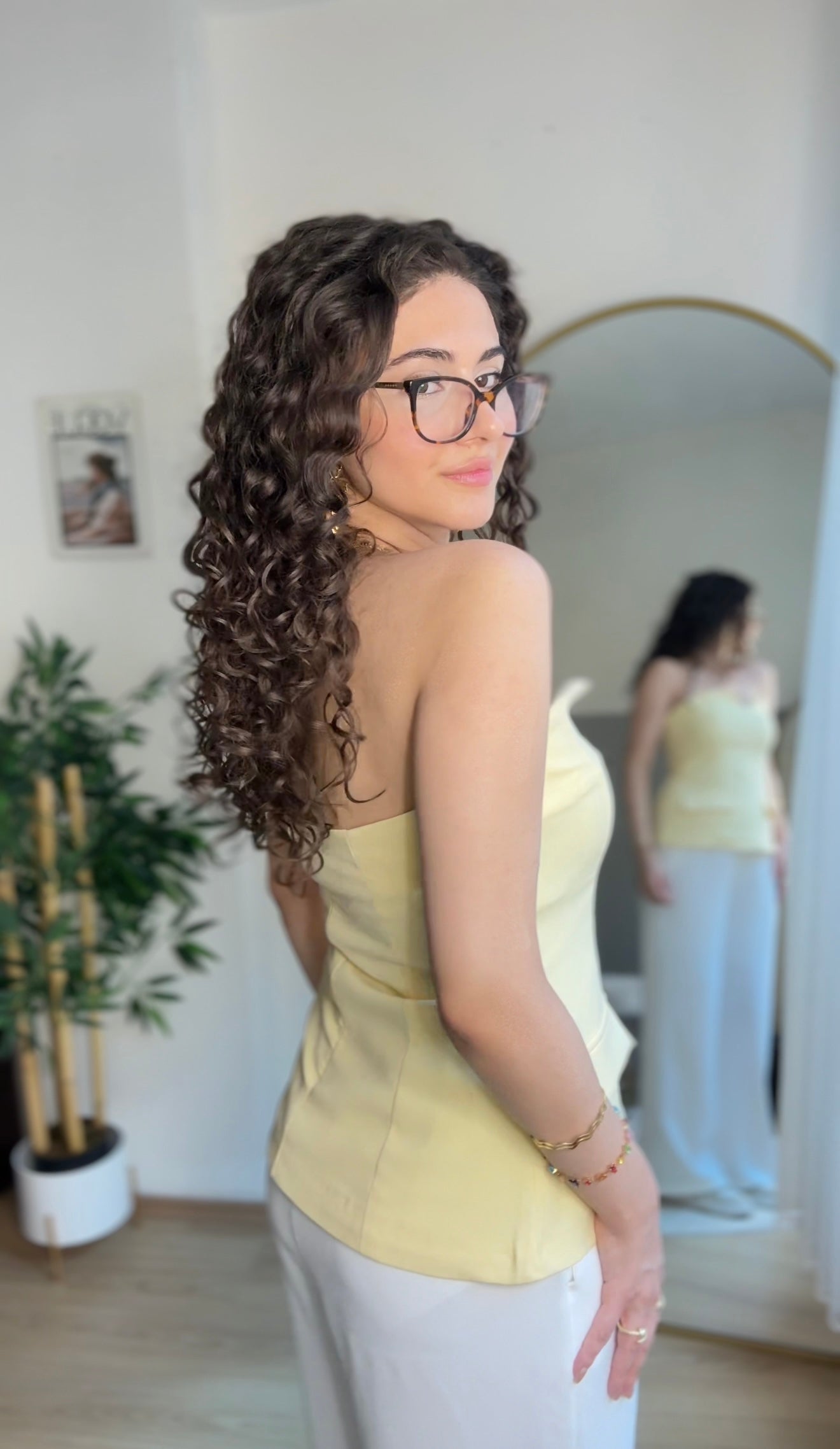 Straplez Elegant Ceket Sarı