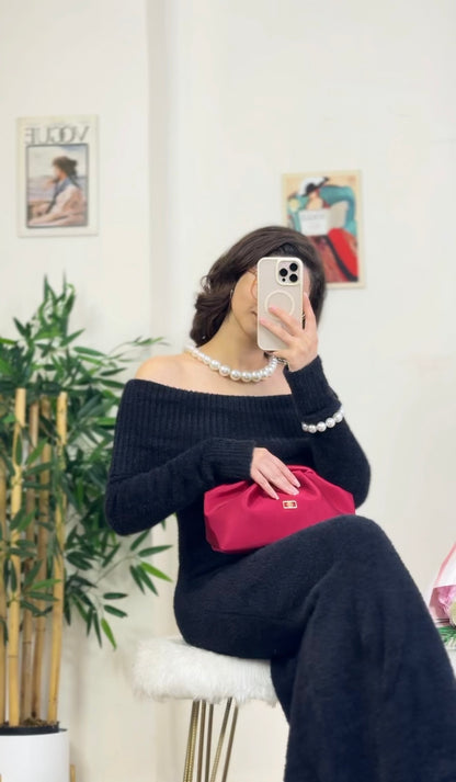 Madonna Winter Luxe Elbise Siyah