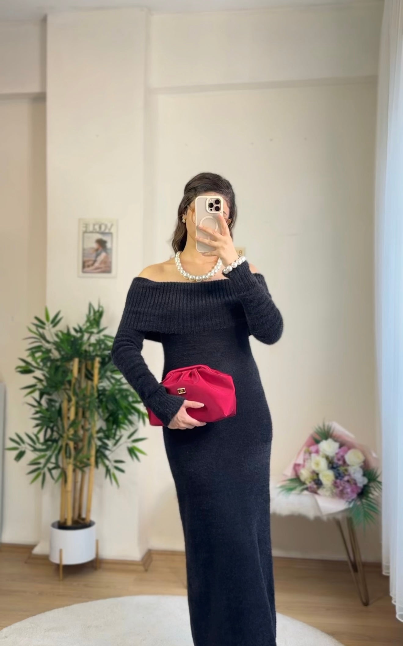 Madonna Winter Luxe Elbise Siyah