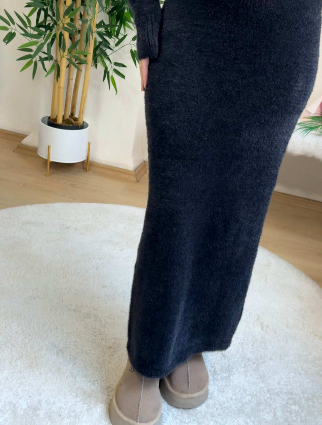 Madonna Winter Luxe Elbise Siyah