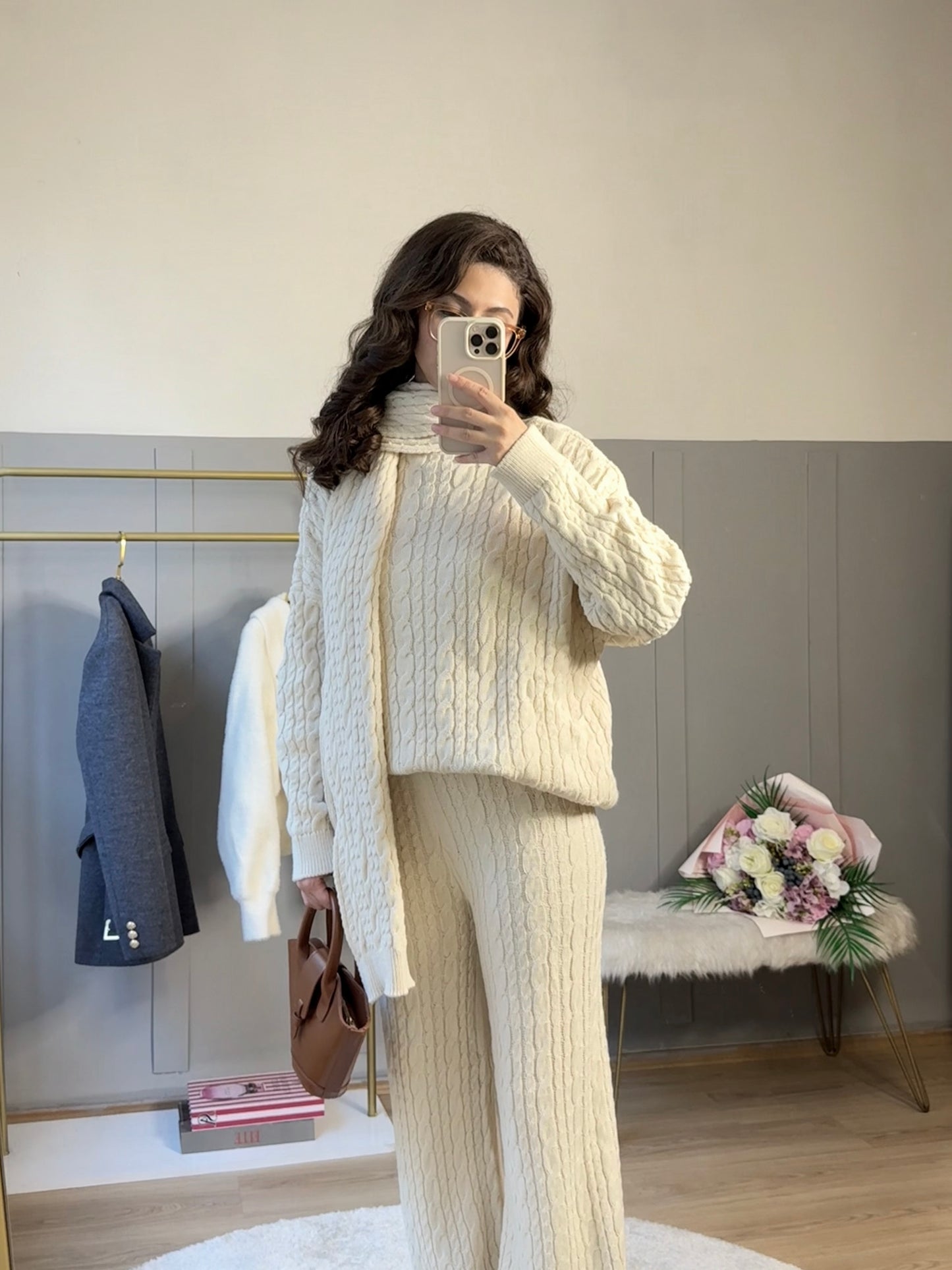 Cozy Örgü Üçlü Takım