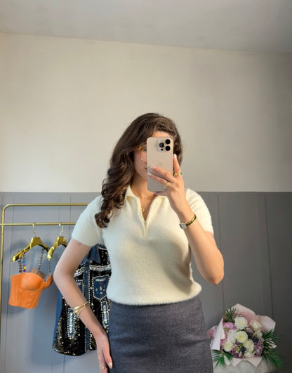 Elegance Polo Yaka Yarım Kol Kazak