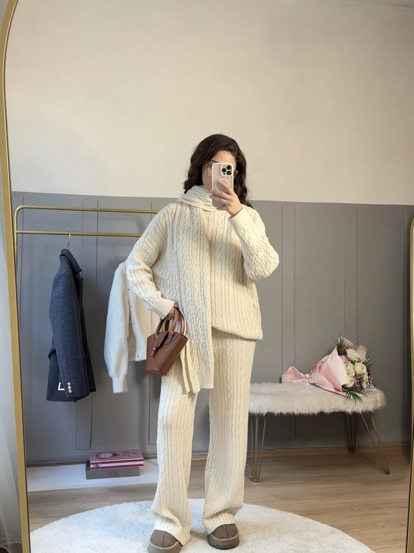 Cozy Örgü Üçlü Takım