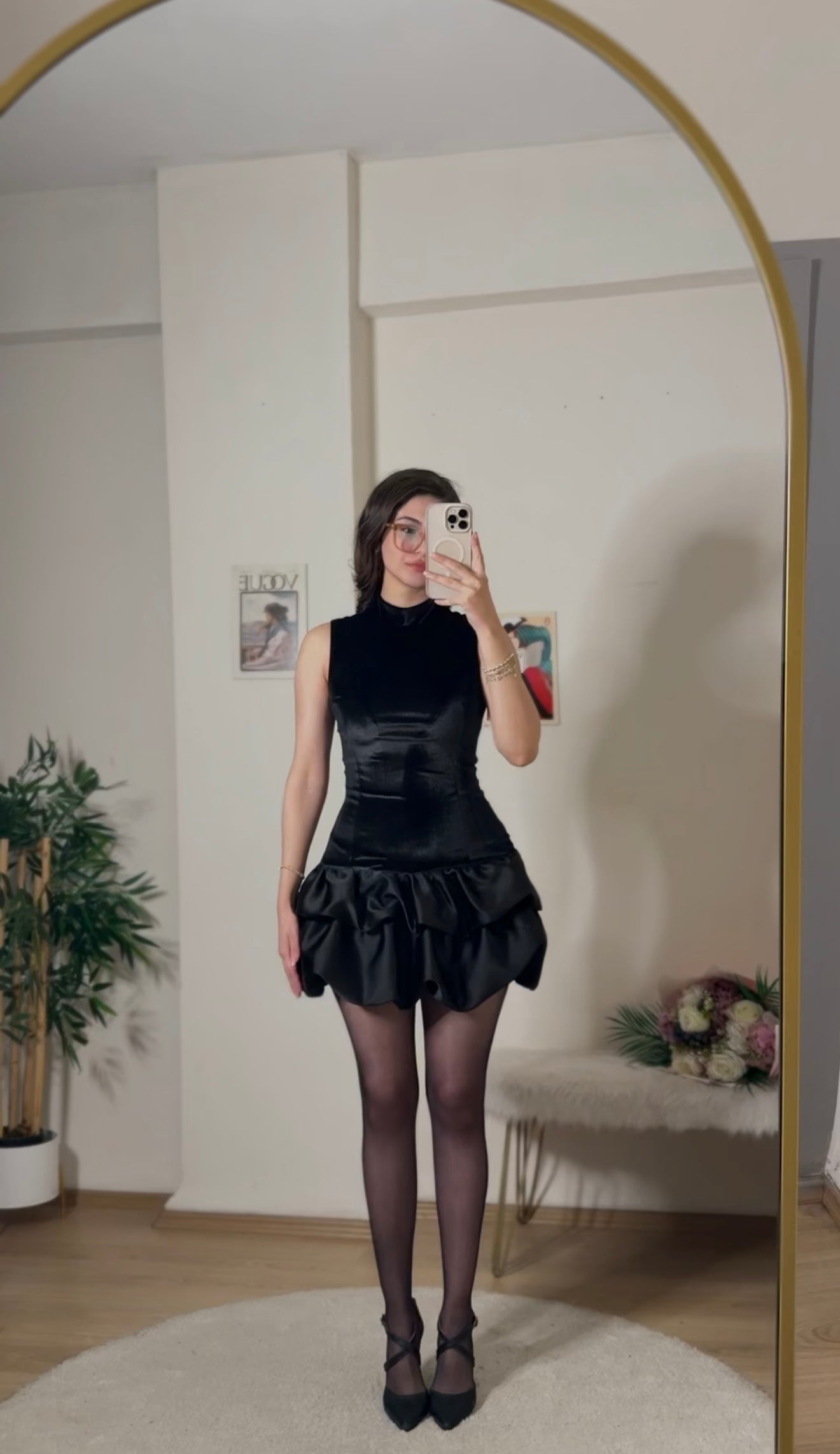 Velvet Luxe Mini Siyah Elbise